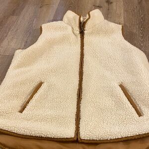 Old Navy Cream and Tan Sherpa Vest